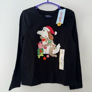 Cat & Jack Girl’s Small (6/7) Christmas Dog Shirt
